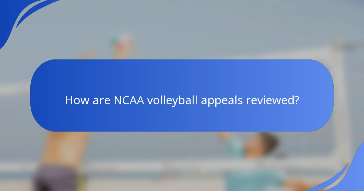 How are NCAA volleyball appeals reviewed?