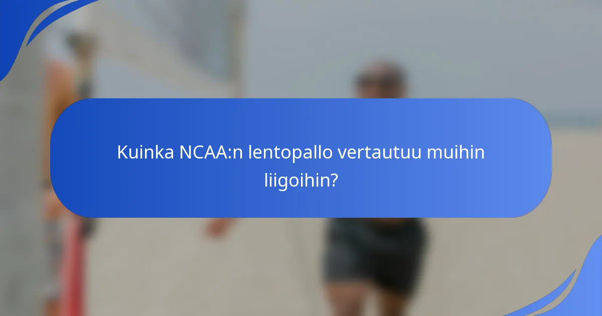 Kuinka NCAA:n lentopallo vertautuu muihin liigoihin?