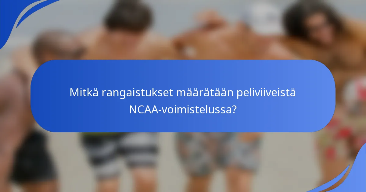 Mitkä rangaistukset määrätään peliviiveistä NCAA-voimistelussa?